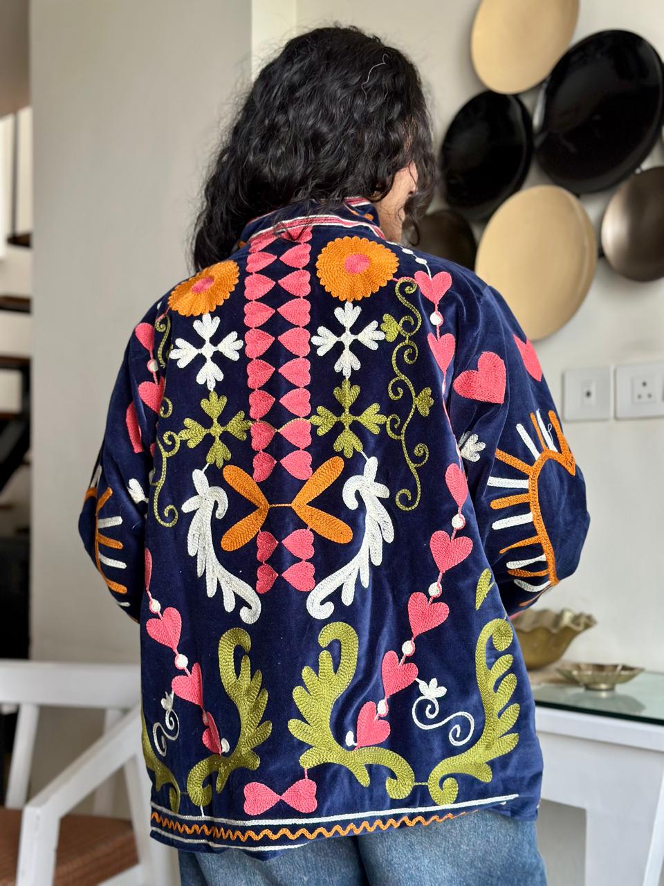 Suzani Velvet Jacket- Royal Blue
