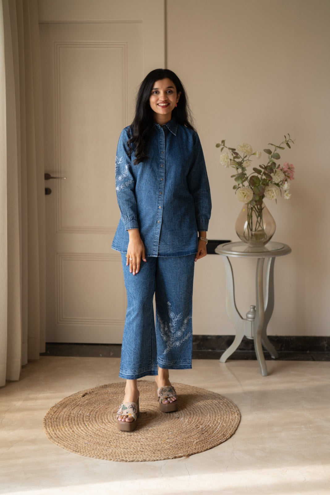 Nimya Denim Shirt Coord Set