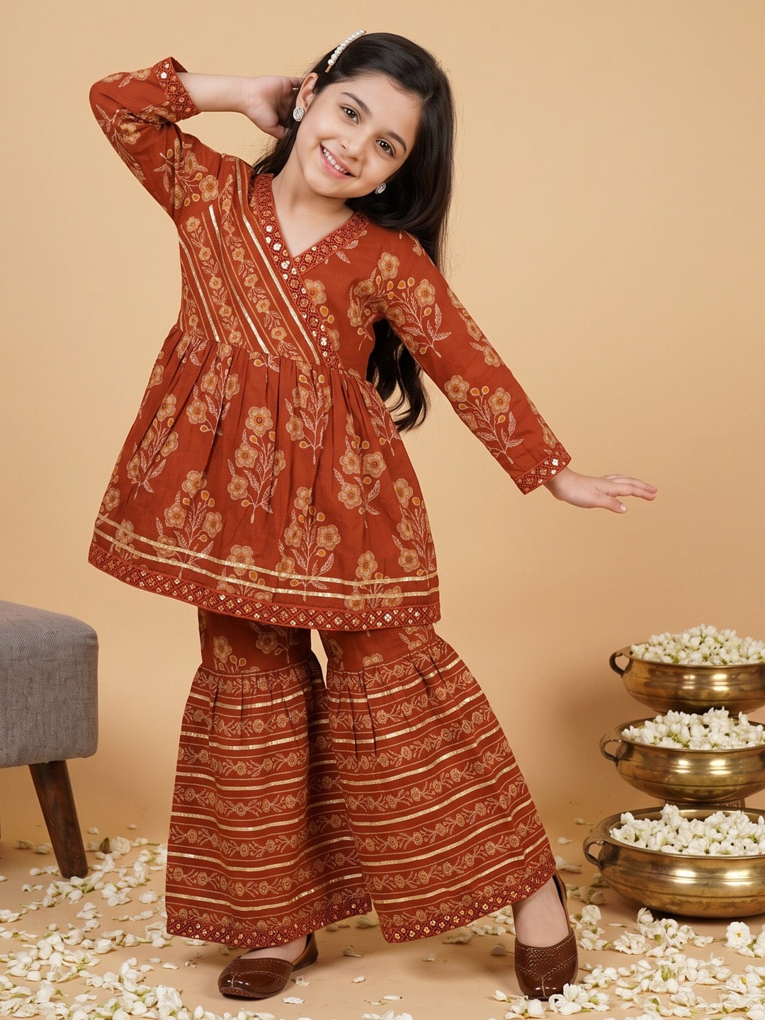 Geru Girls’ Gharara Set