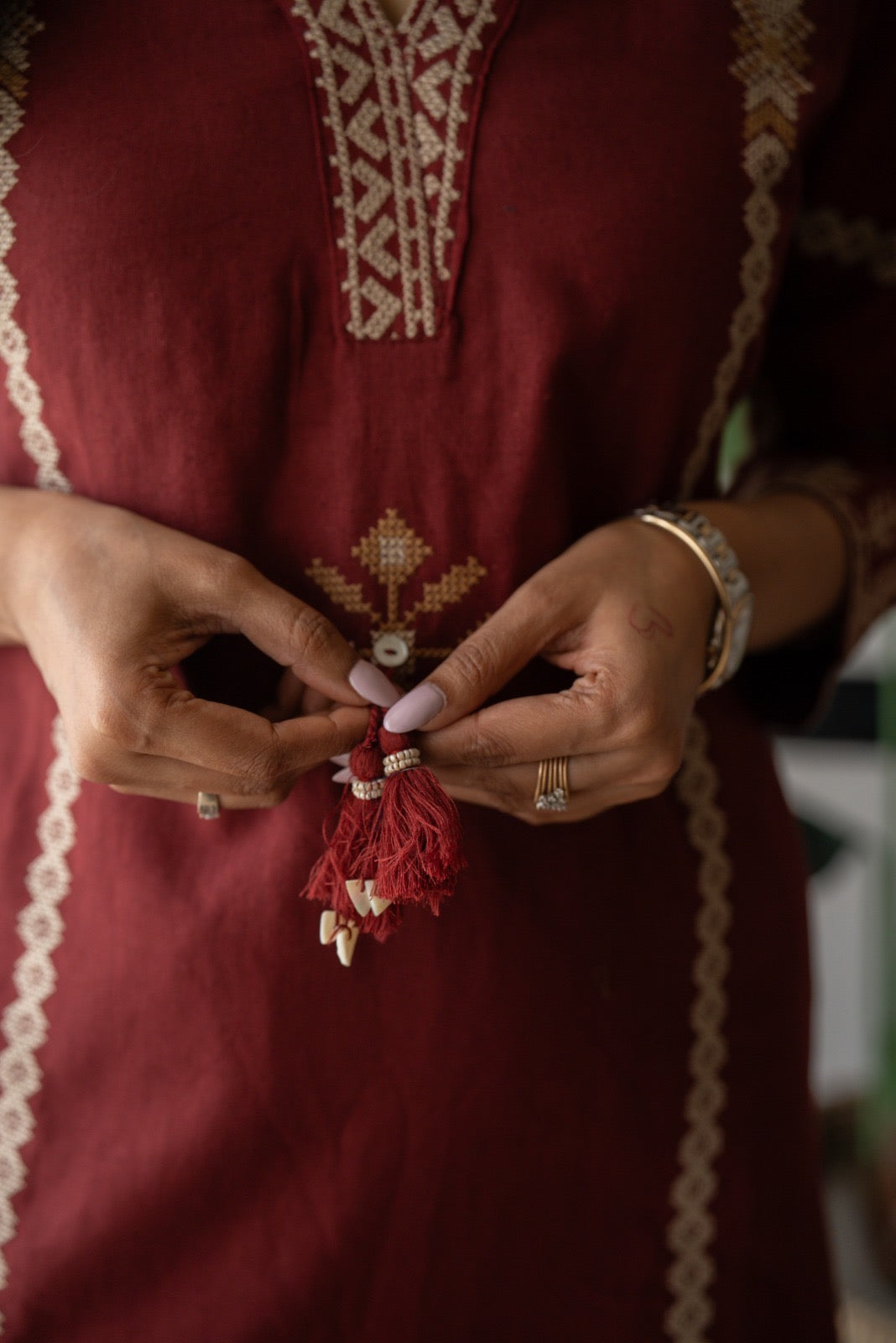Yogya Elegant Slub Suit- Maroon