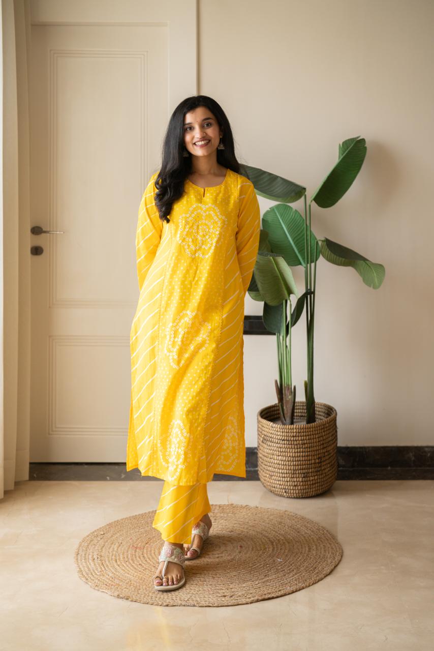Keesha Leheriya Bandhej Cotton Suit