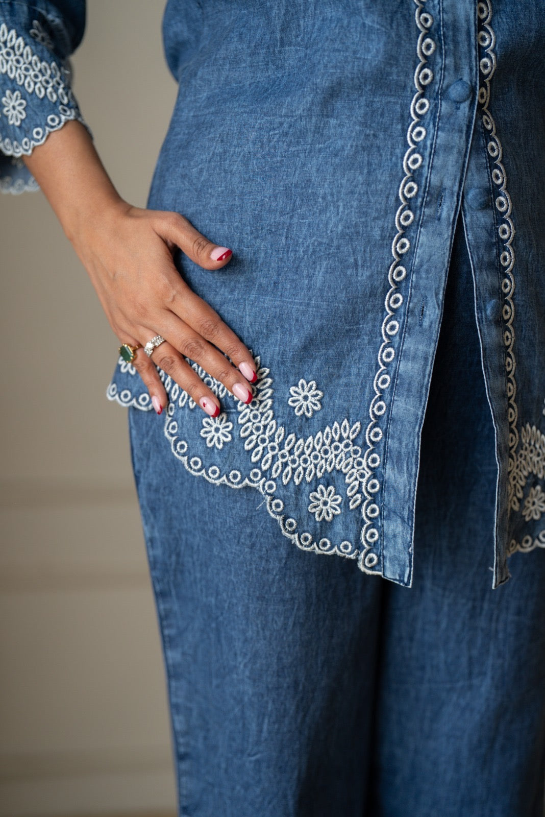Loka Denim Shirt Coord Set