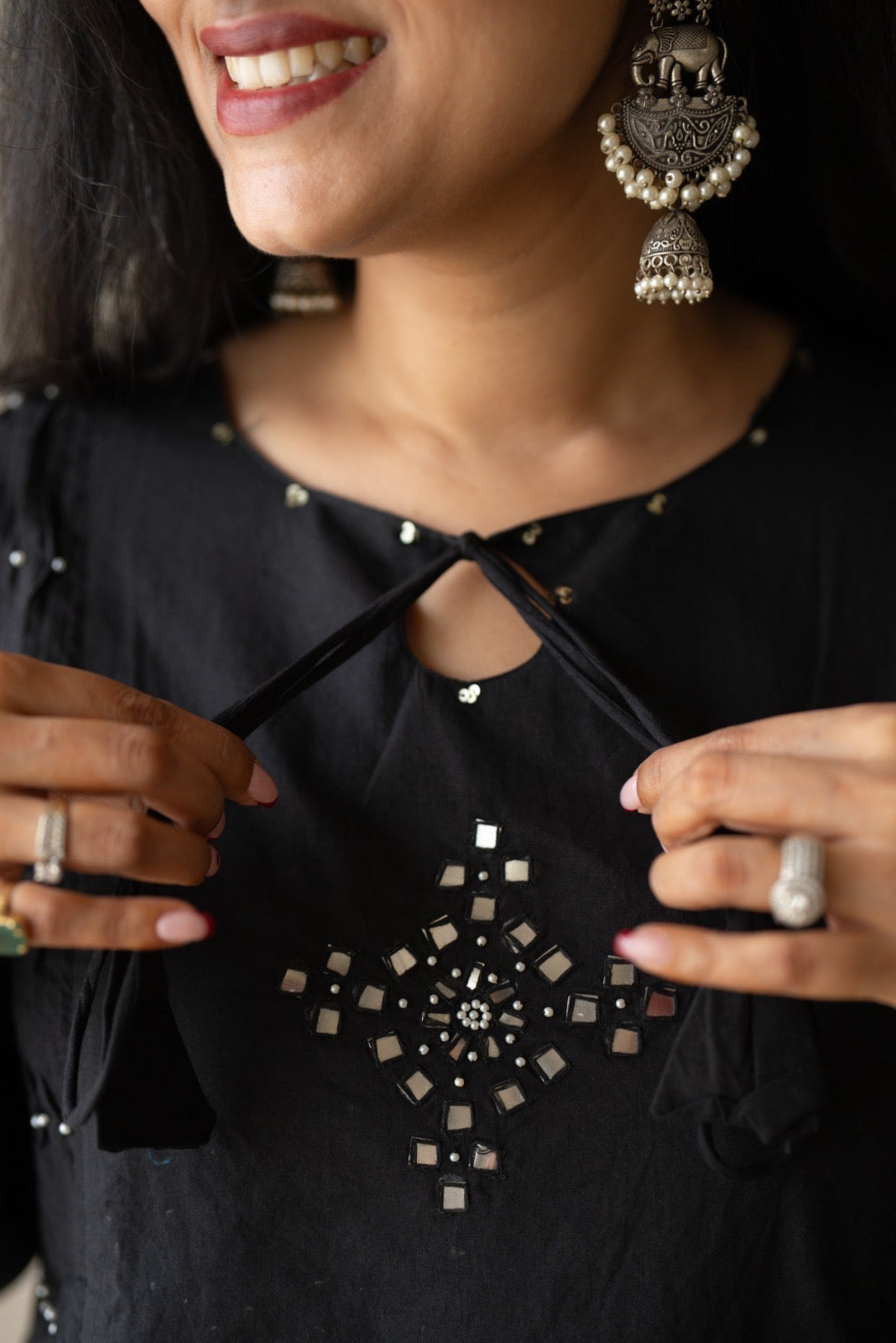Esha Mirror Black Farshi Set