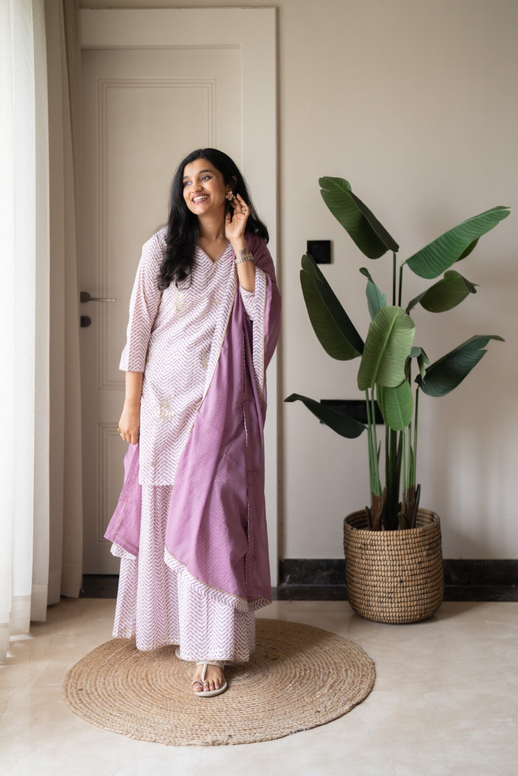 Namya Leheriya Sharara Set- Lavender