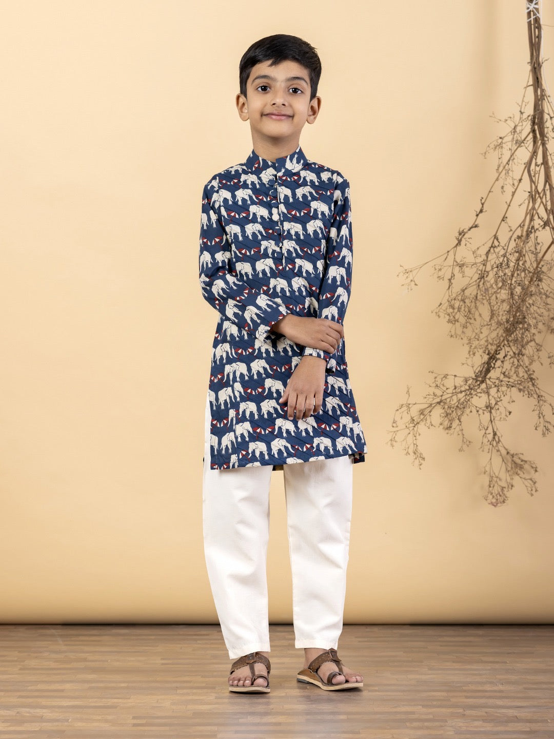 Hathi Print Boys’ Kurta Set