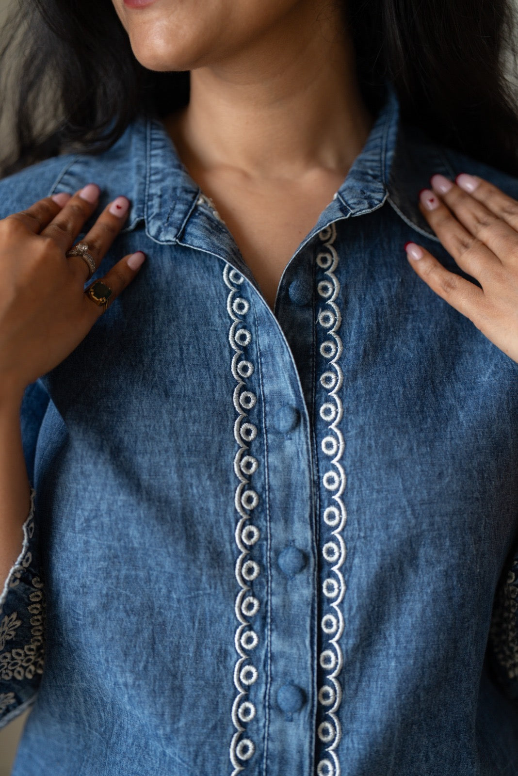 Loka Denim Shirt Coord Set