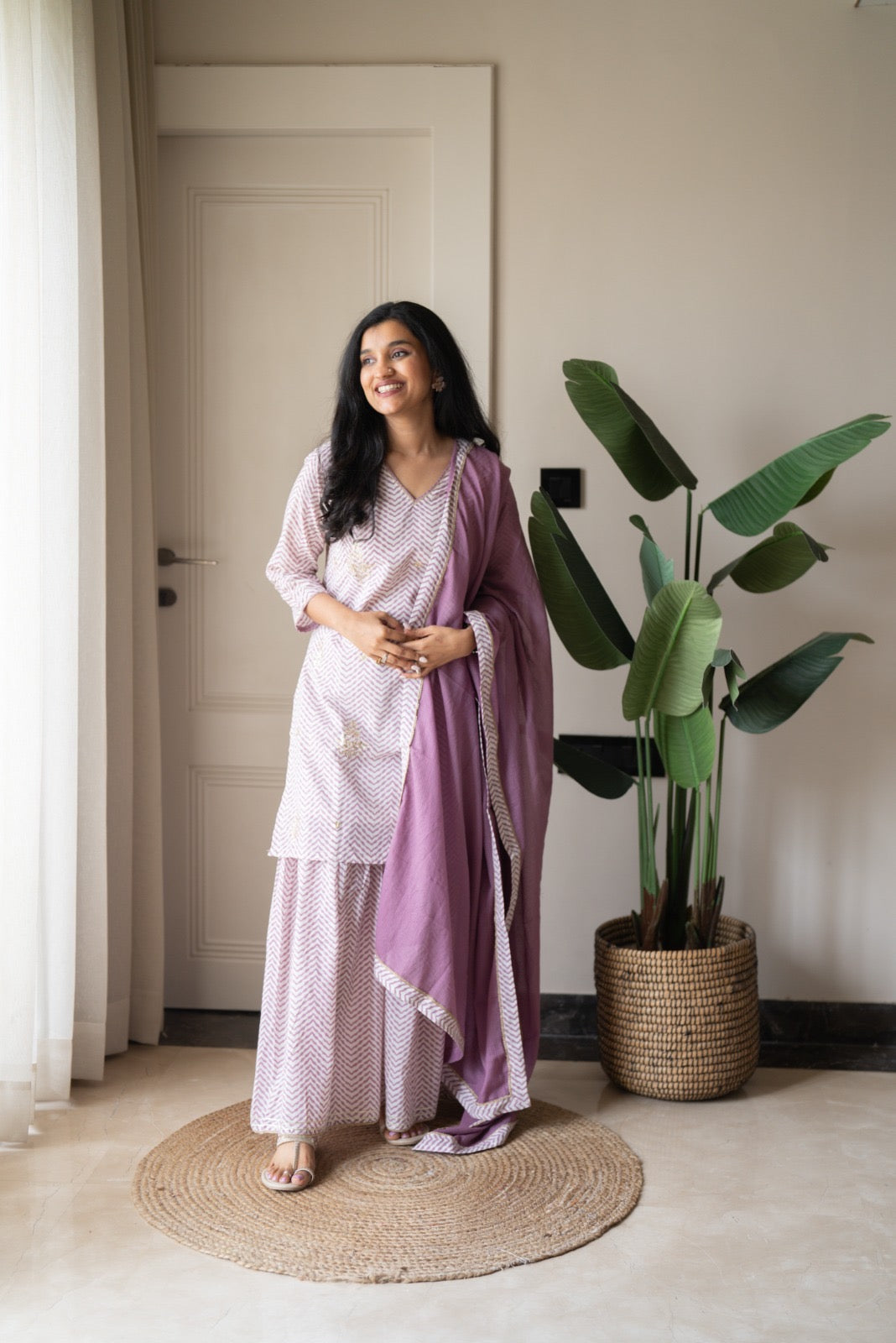 Namya Leheriya Sharara Set- Lavender
