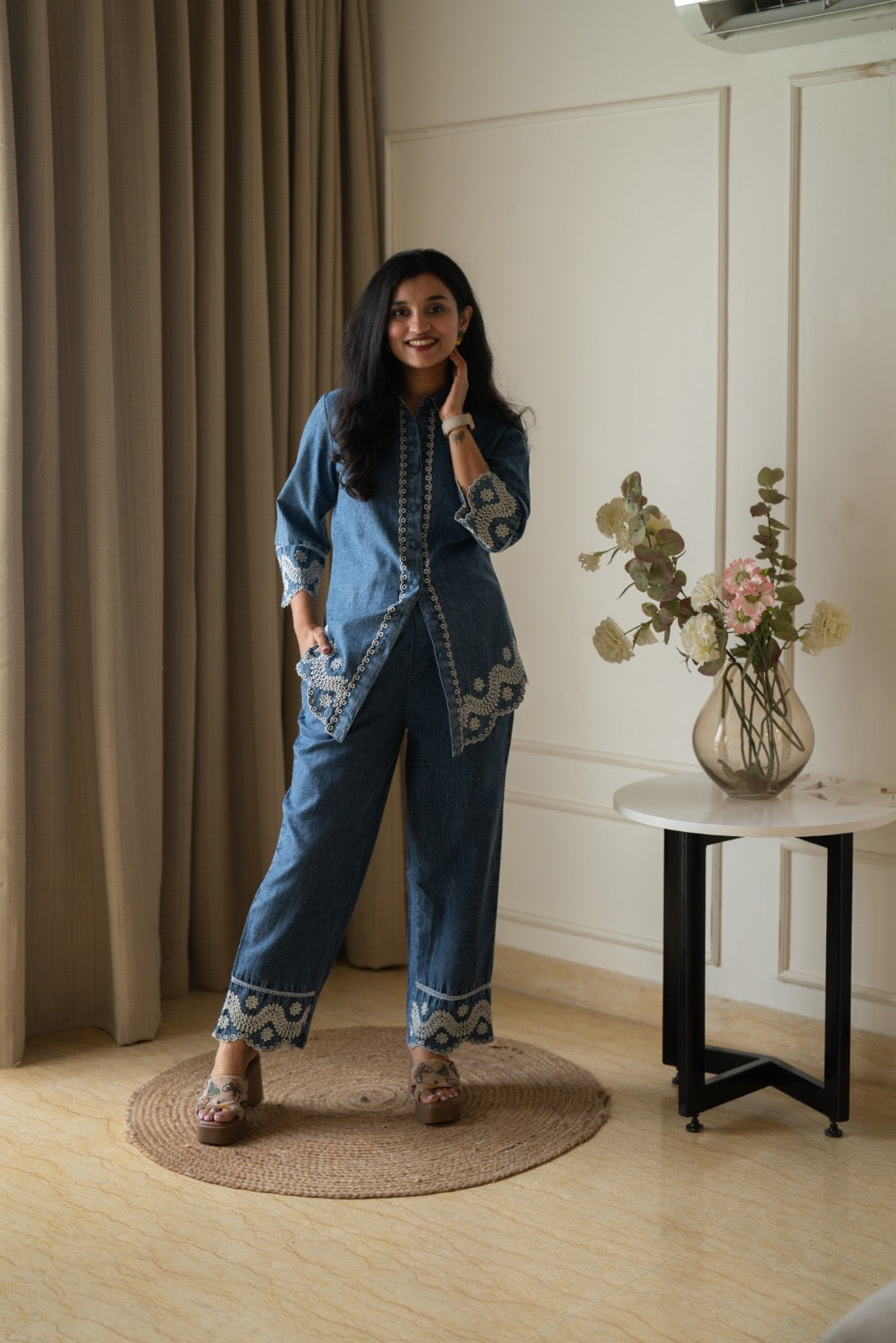 Loka Denim Shirt Coord Set