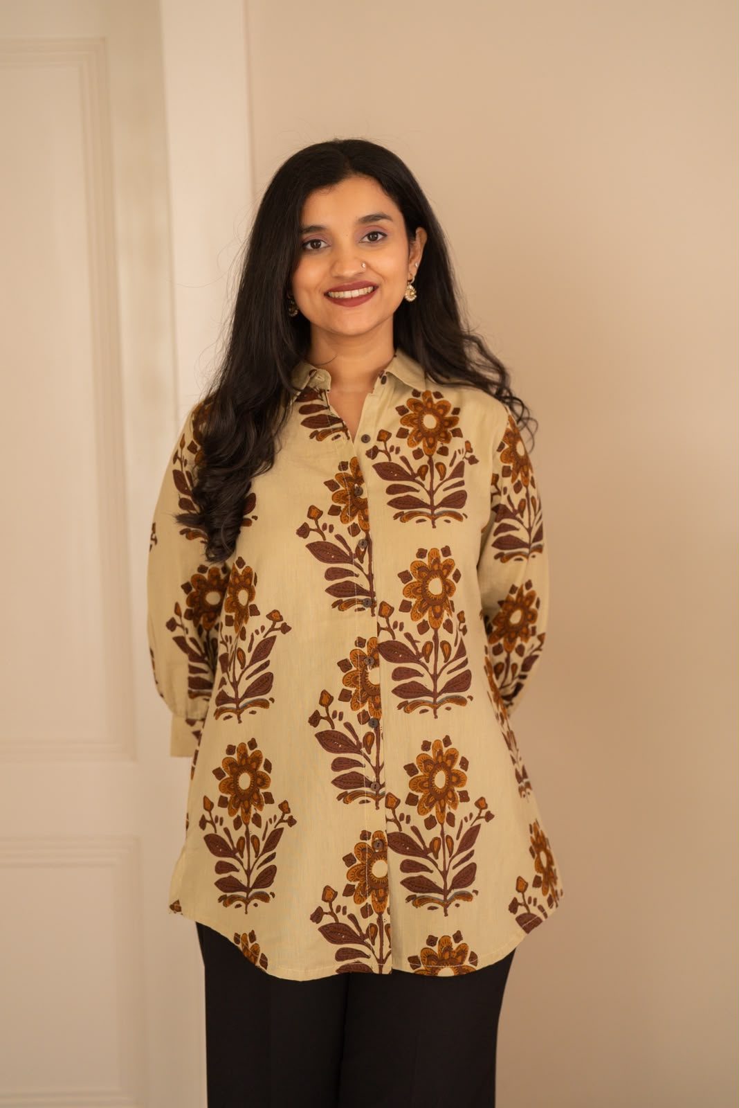 Zora Slub Cotton Shirt- Nude Boota