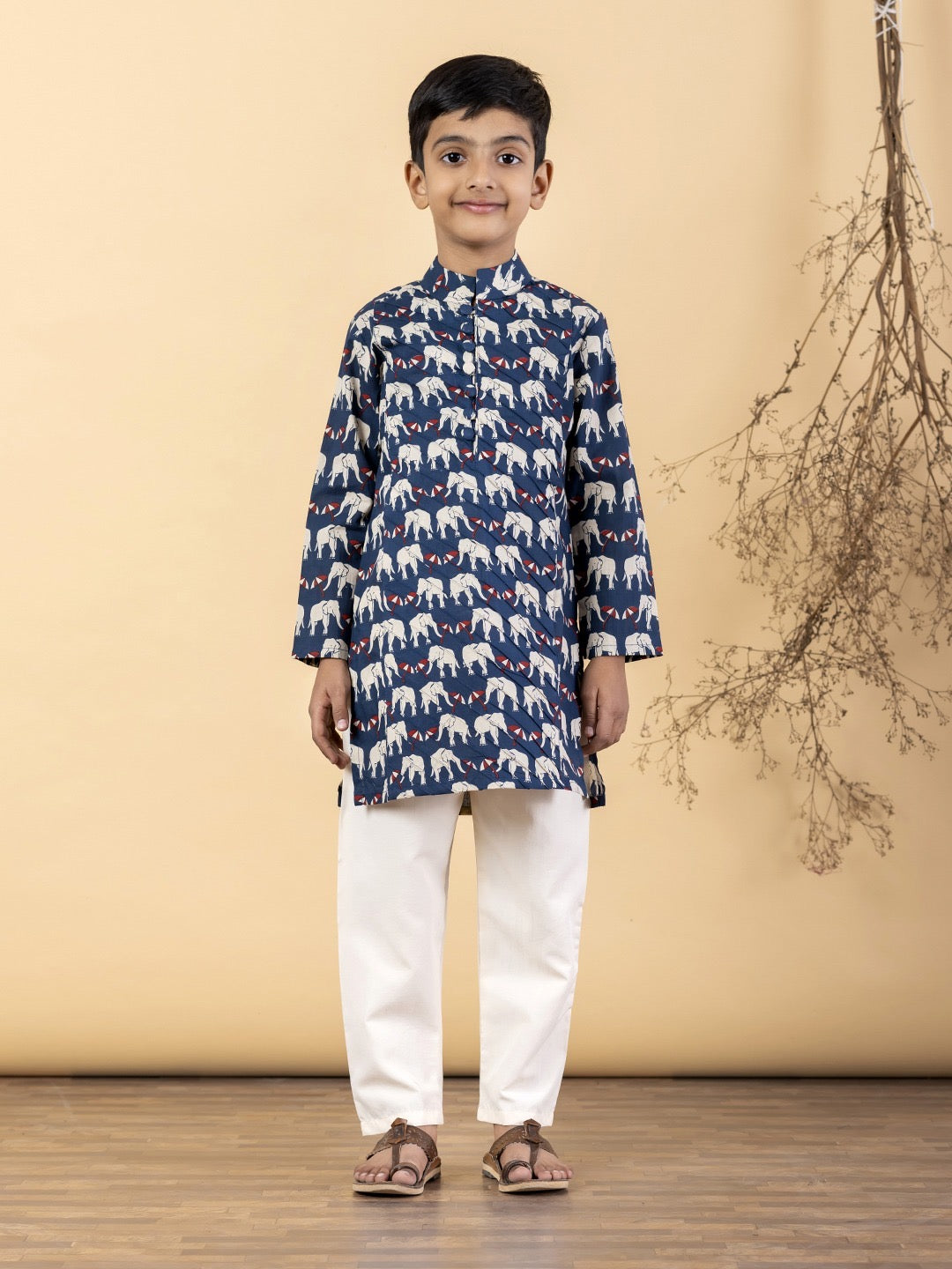 Hathi Print Boys’ Kurta Set