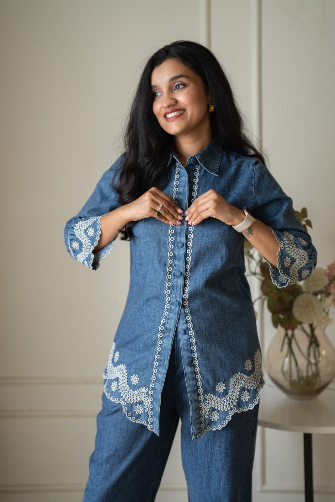 Loka Denim Shirt Coord Set