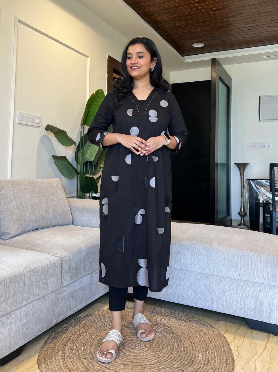 Jinni Premium Cotton Kurta- Black