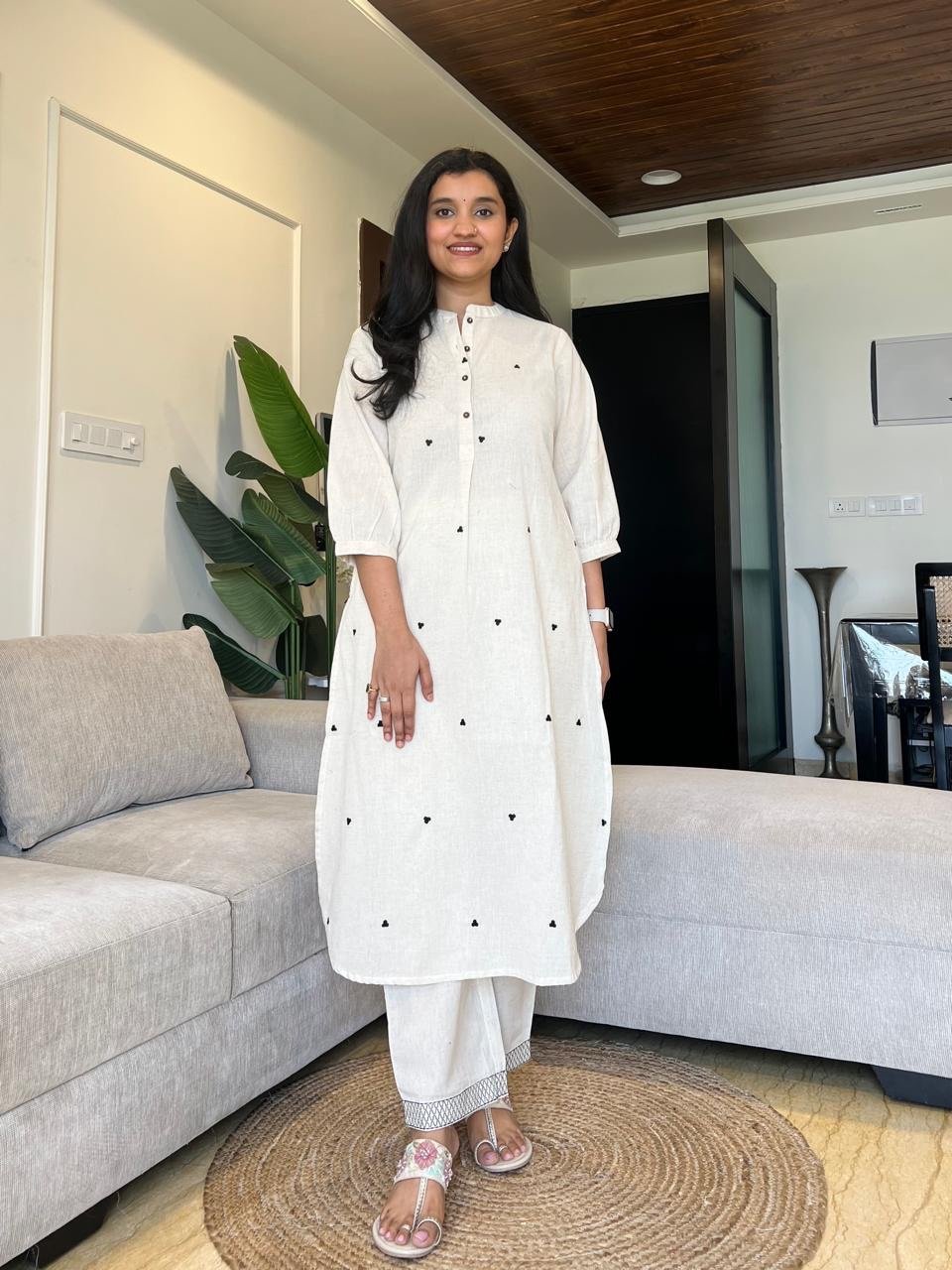 Tasha Minimal Cotton Set- Off White