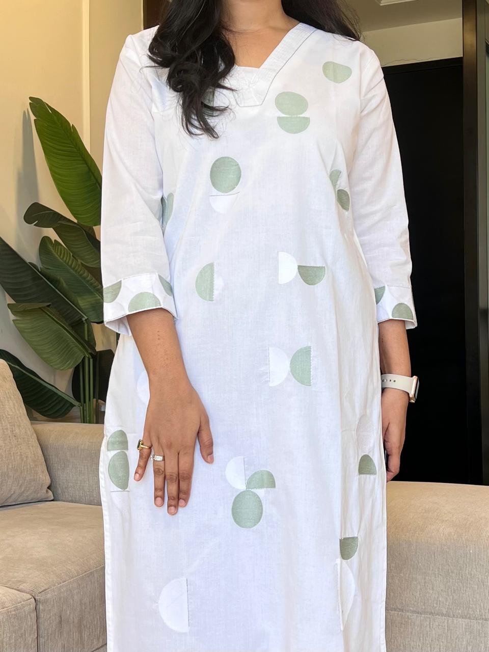 Jinni Premium Cotton Kurta- White