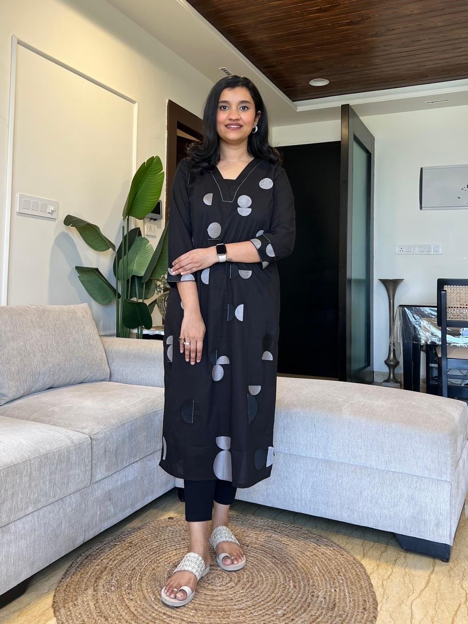 Jinni Premium Cotton Kurta- Black