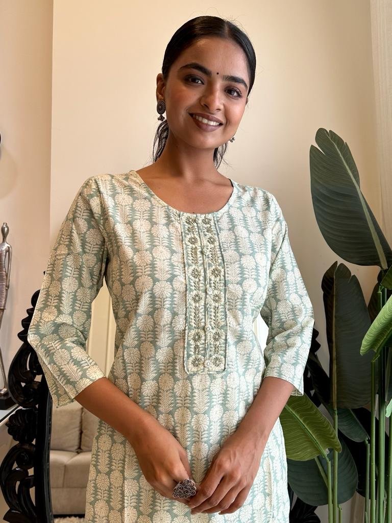 Greenish Soft Cotton Kurta