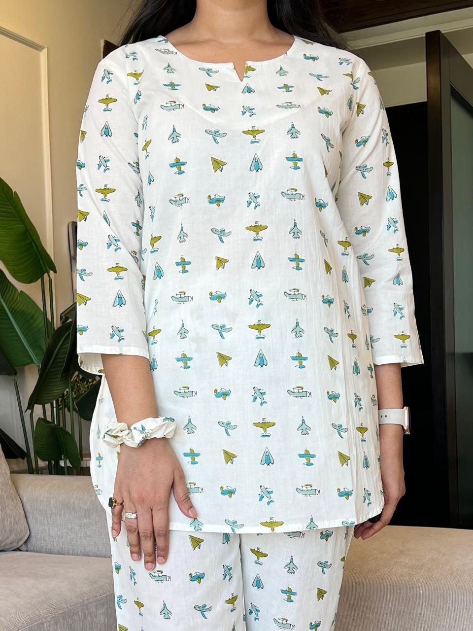 Sia Cotton Lounge Set- Planes