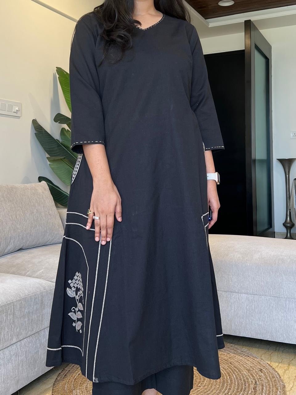 Reeha Classy A-line Set- Black