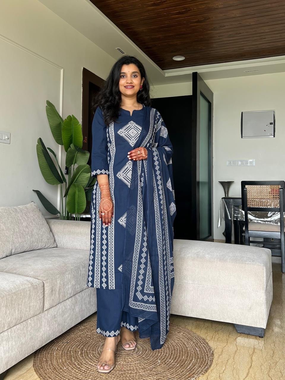Kosha Premium Cotton Suit- Blue