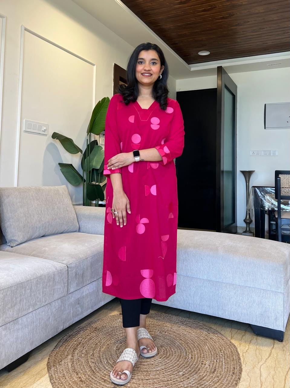 Jinni Premium Cotton Kurta- Pink