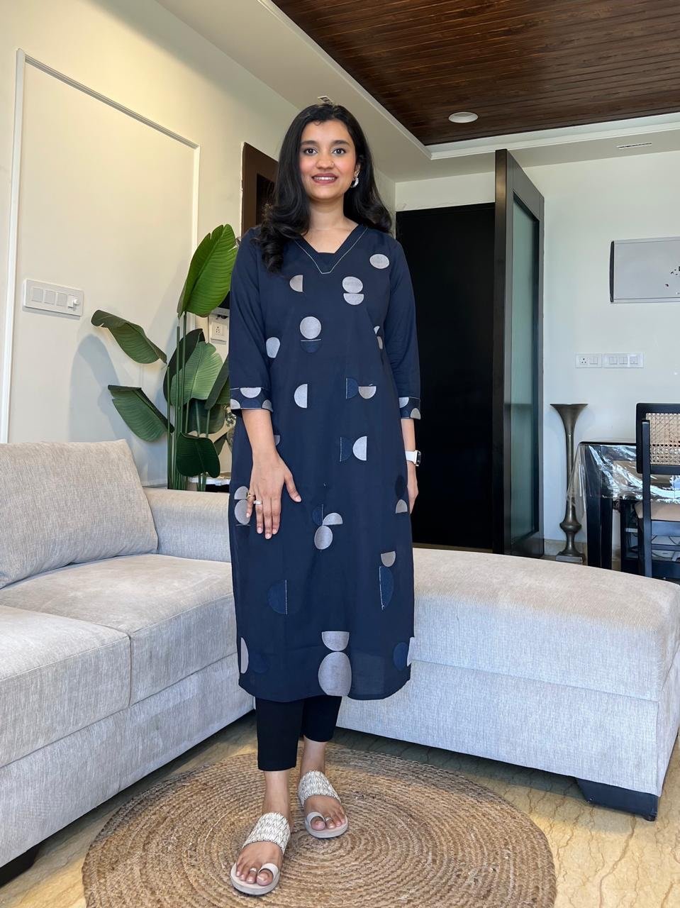 Jinni Premium Cotton Kurta- Blue