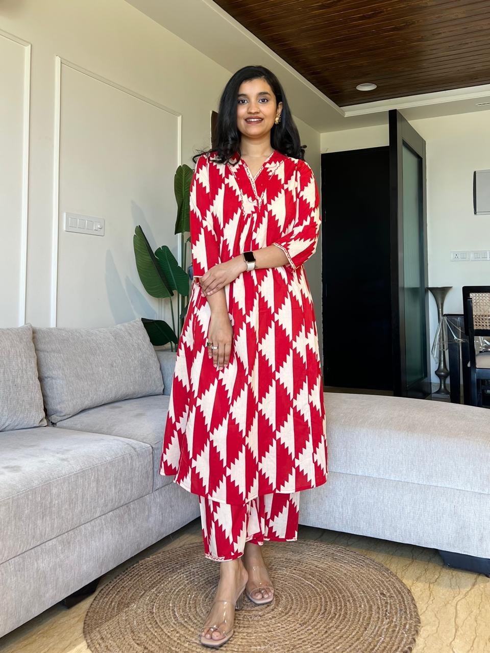 Sirsa Cotton Coord Set- Red Bricks