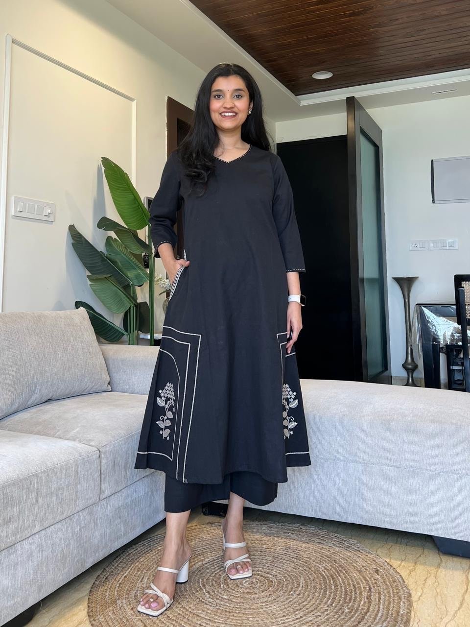Reeha Classy A-line Set- Black