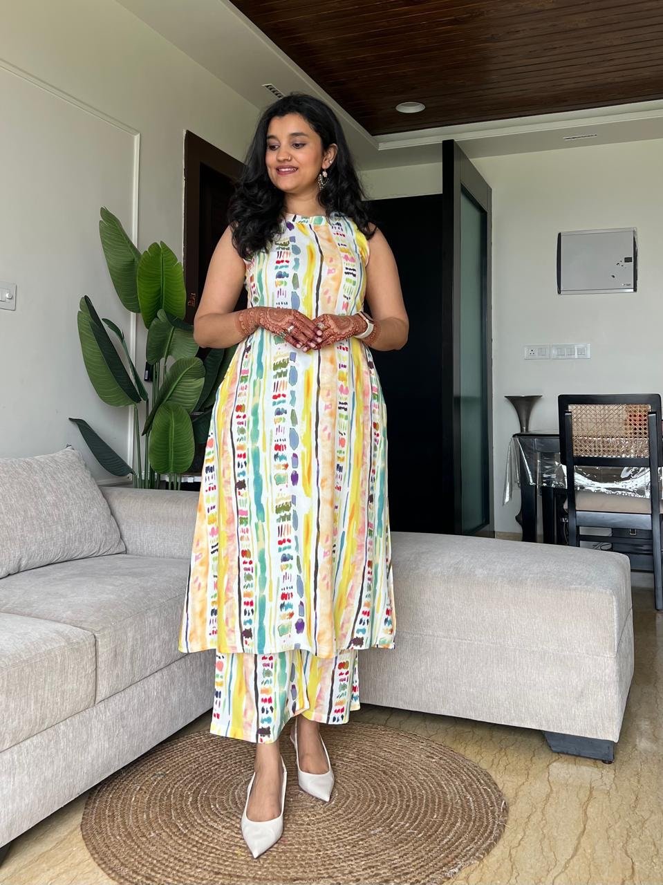 Jasmine Closed Neck Coord Set- Mix Multi