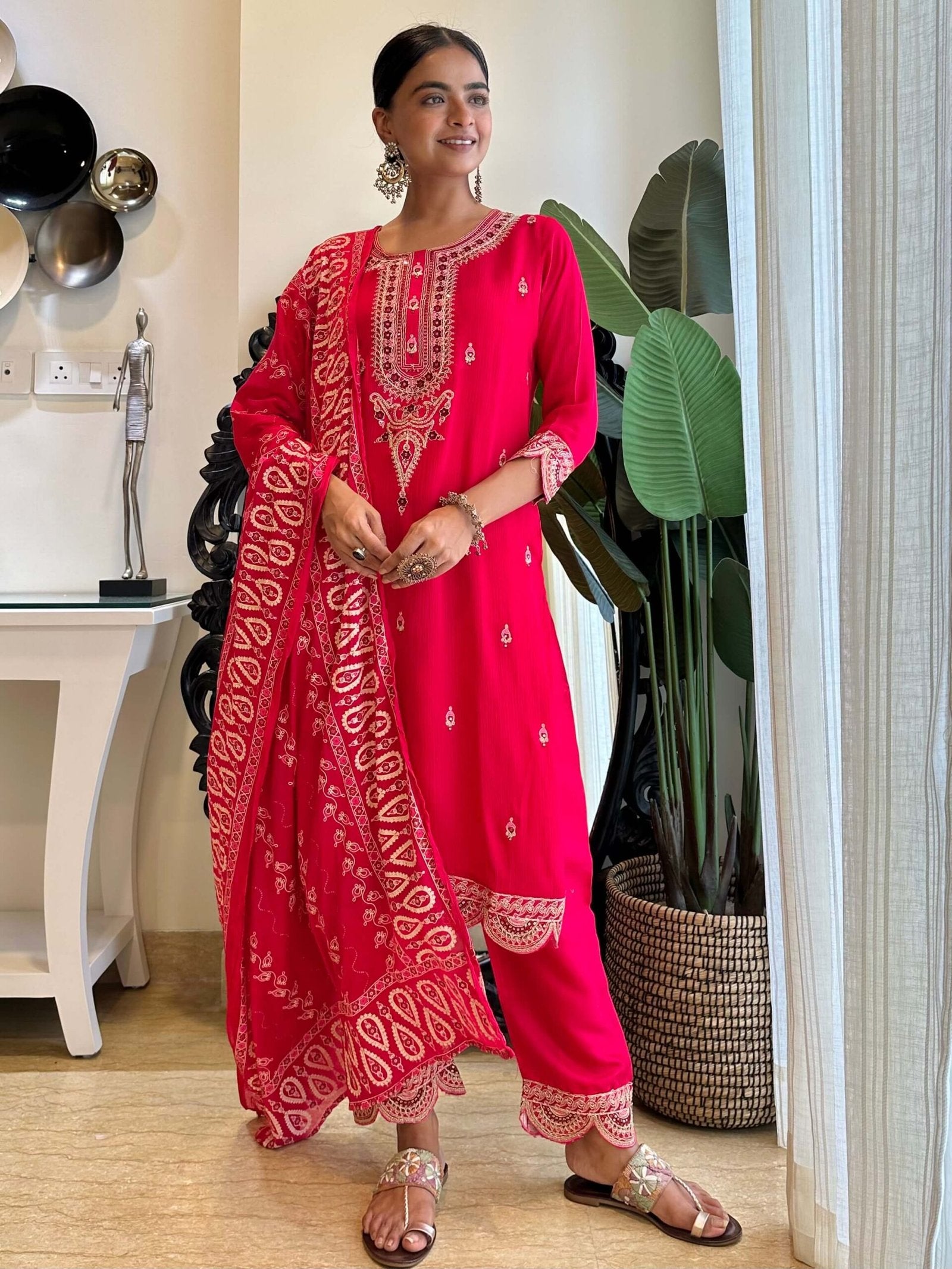 Noor Georgette Set - Pink