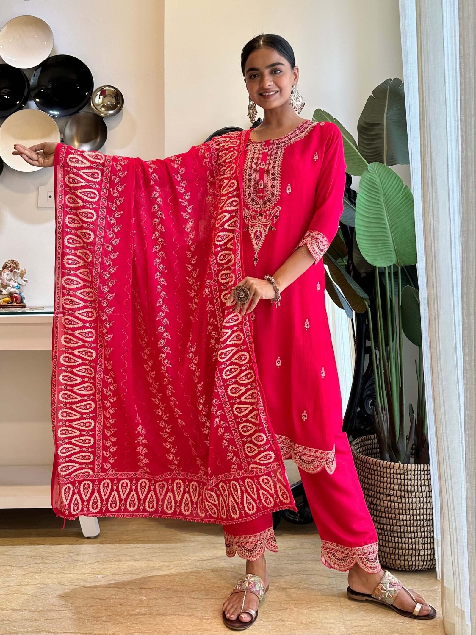Noor Georgette Set - Pink