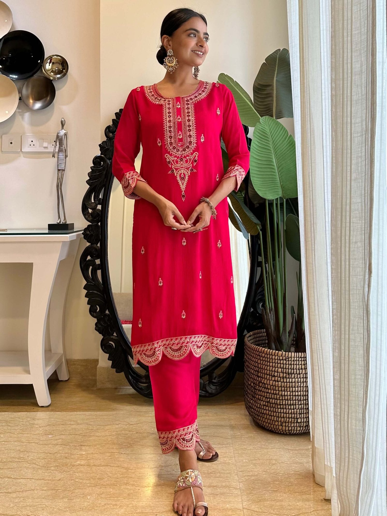 Noor Georgette Set - Pink
