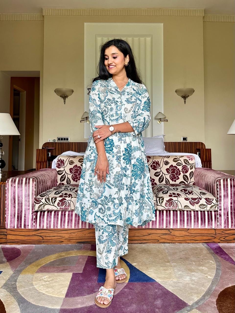 High Low Cotton Coord Set- Fresh Florals