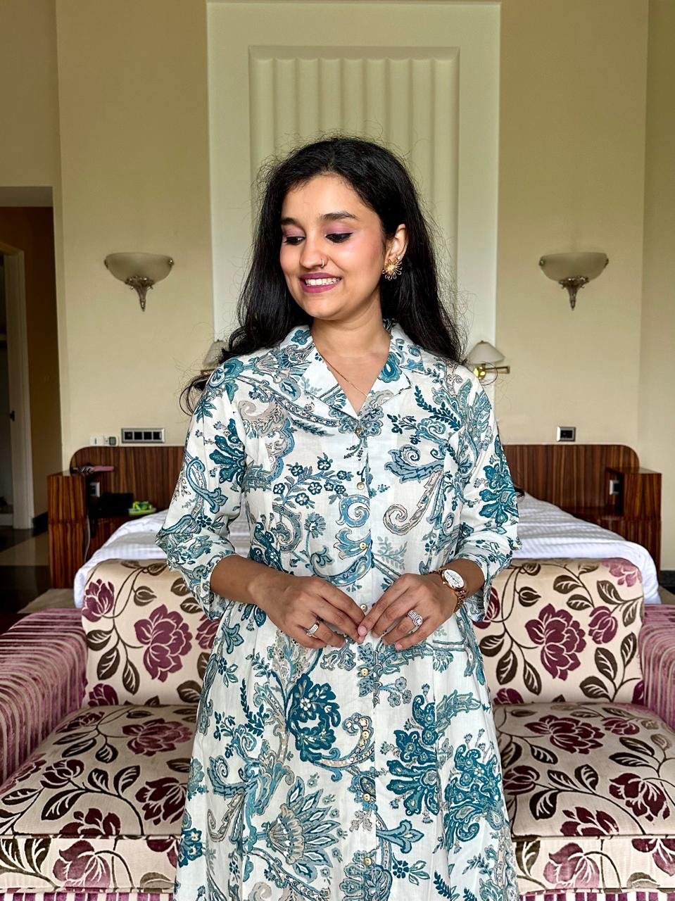 High Low Cotton Coord Set- Fresh Florals