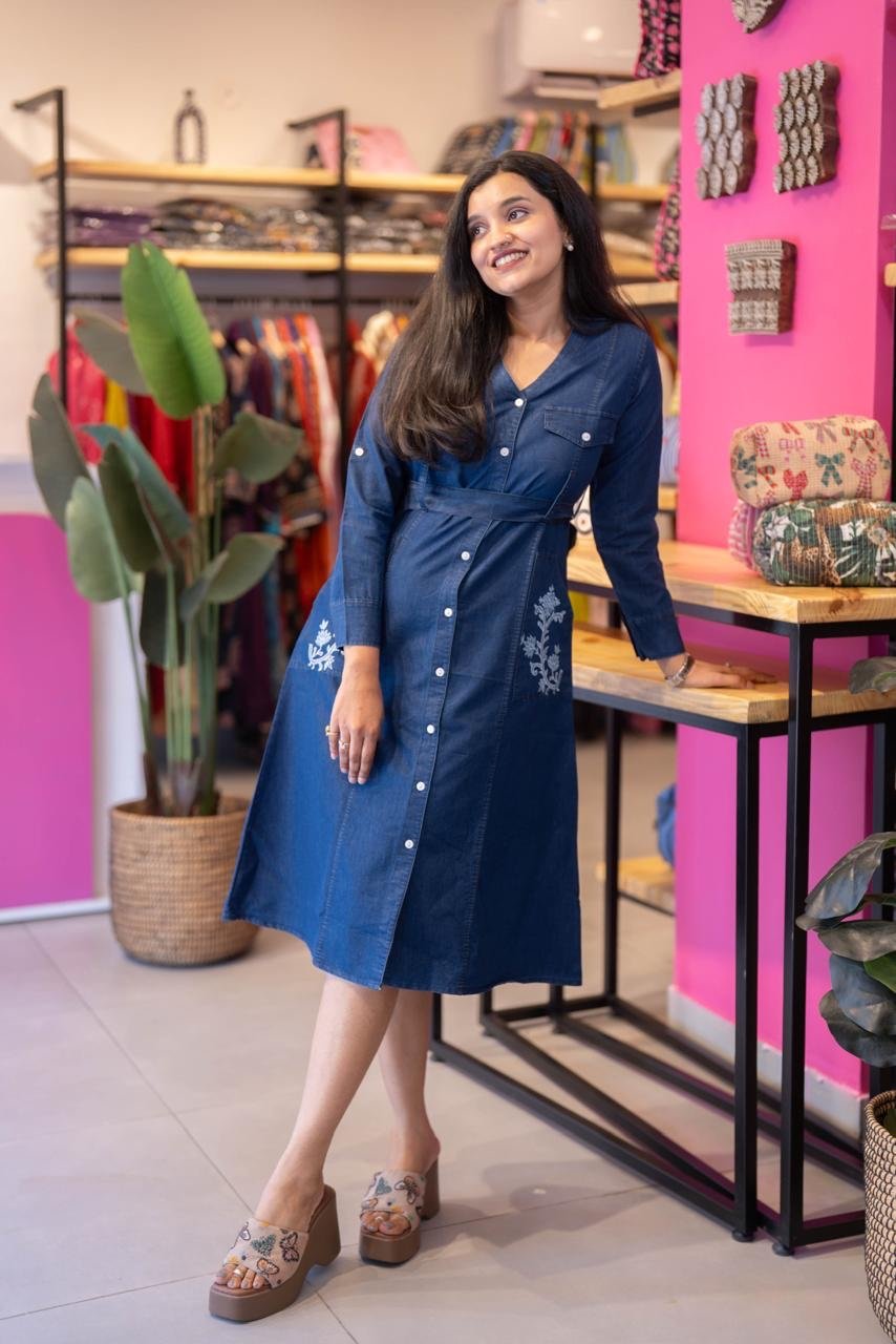 Latina A-line Denim Dress