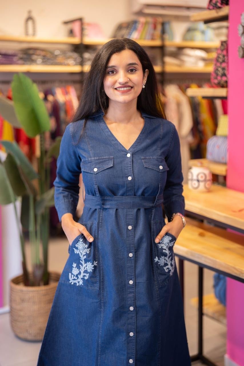 Latina A-line Denim Dress
