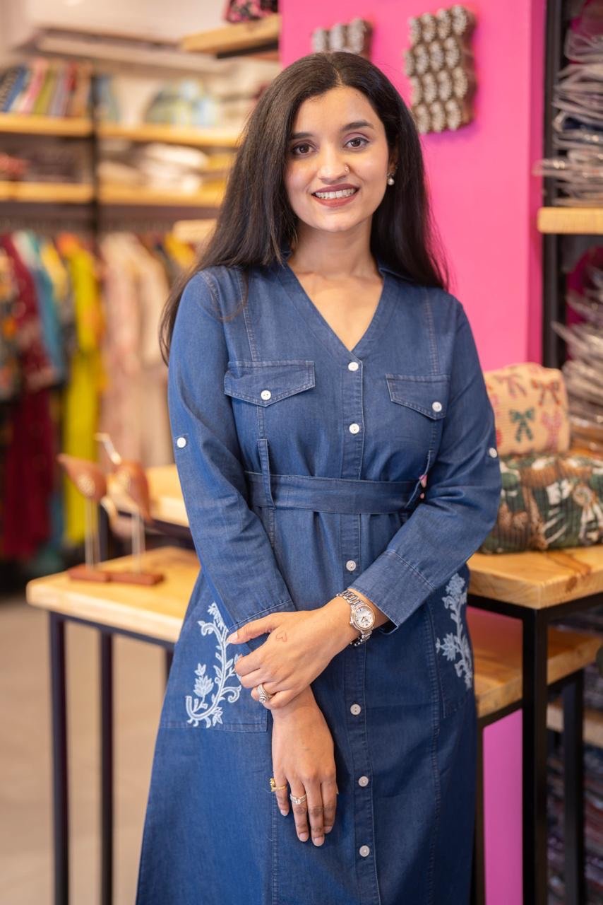 Latina A-line Denim Dress