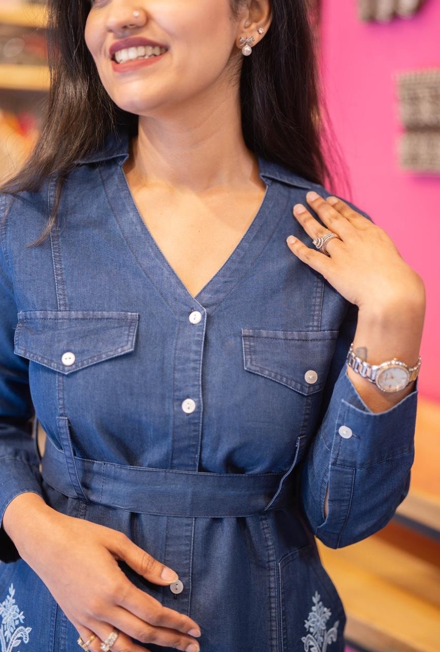 Latina A-line Denim Dress