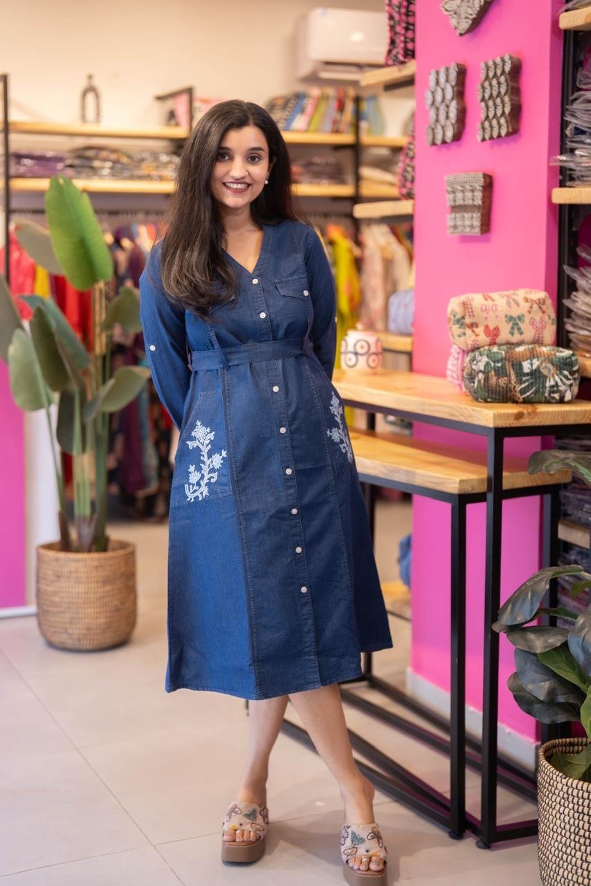 Latina A-line Denim Dress
