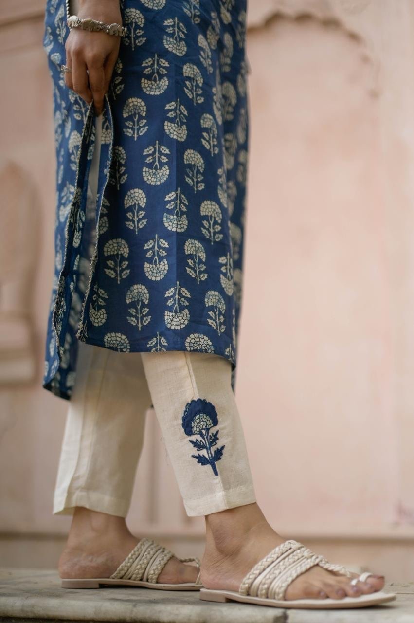 Indigo Patch Pant Set