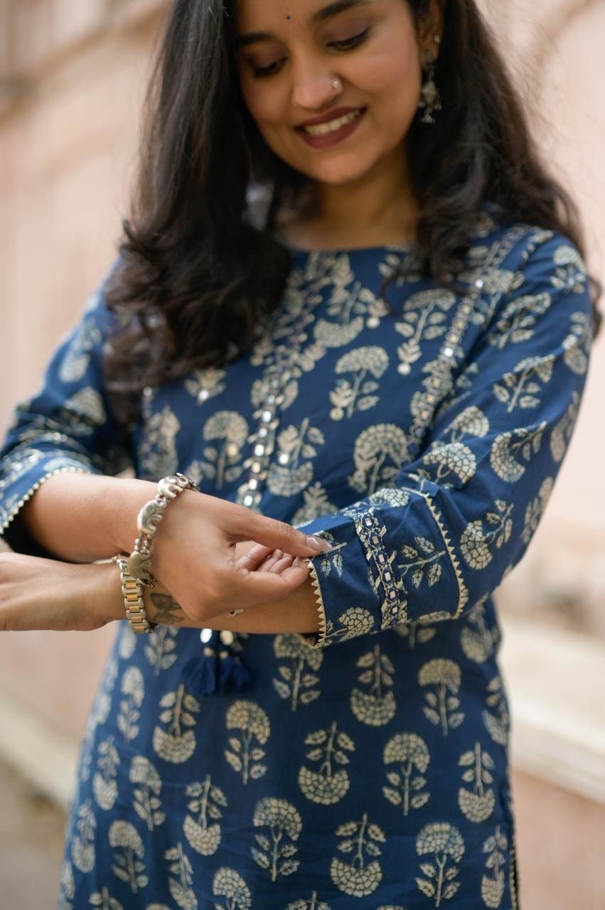 Indigo Patch Pant Set