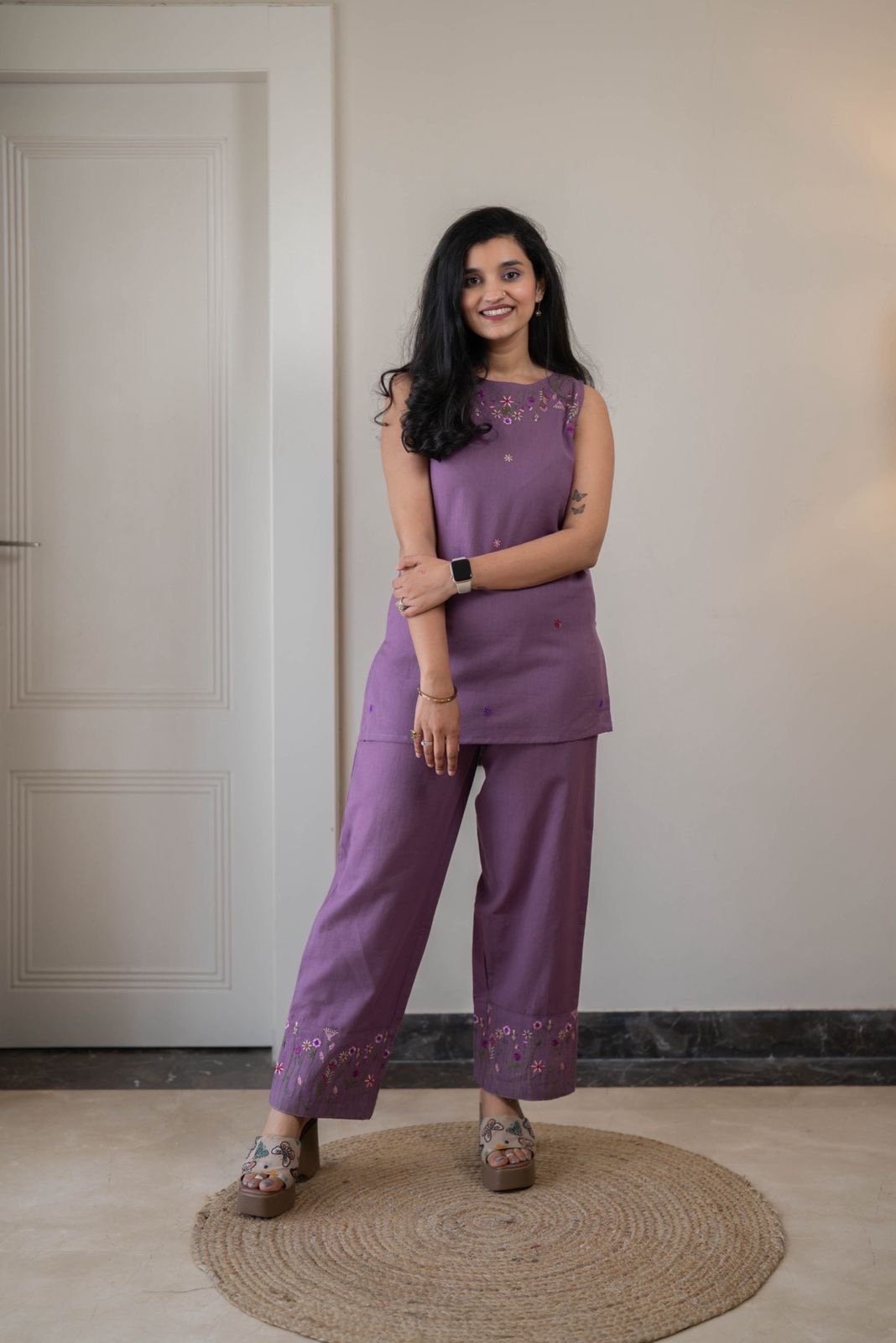 Tanya Farshi Coord Set- Purple