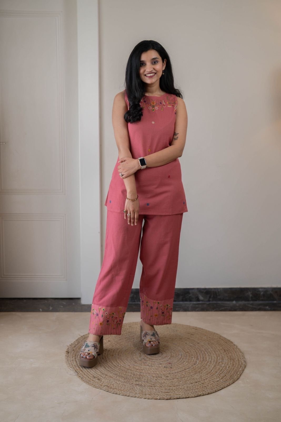 Tanya Farshi Coord Set- Pink