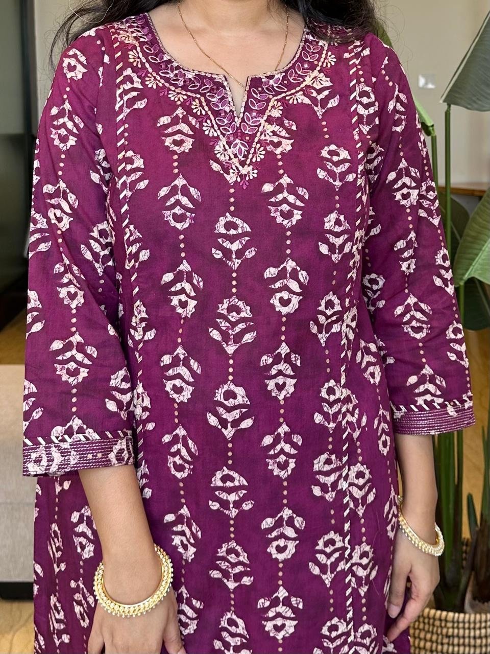 Kiara Batik Cotton Set- Violet