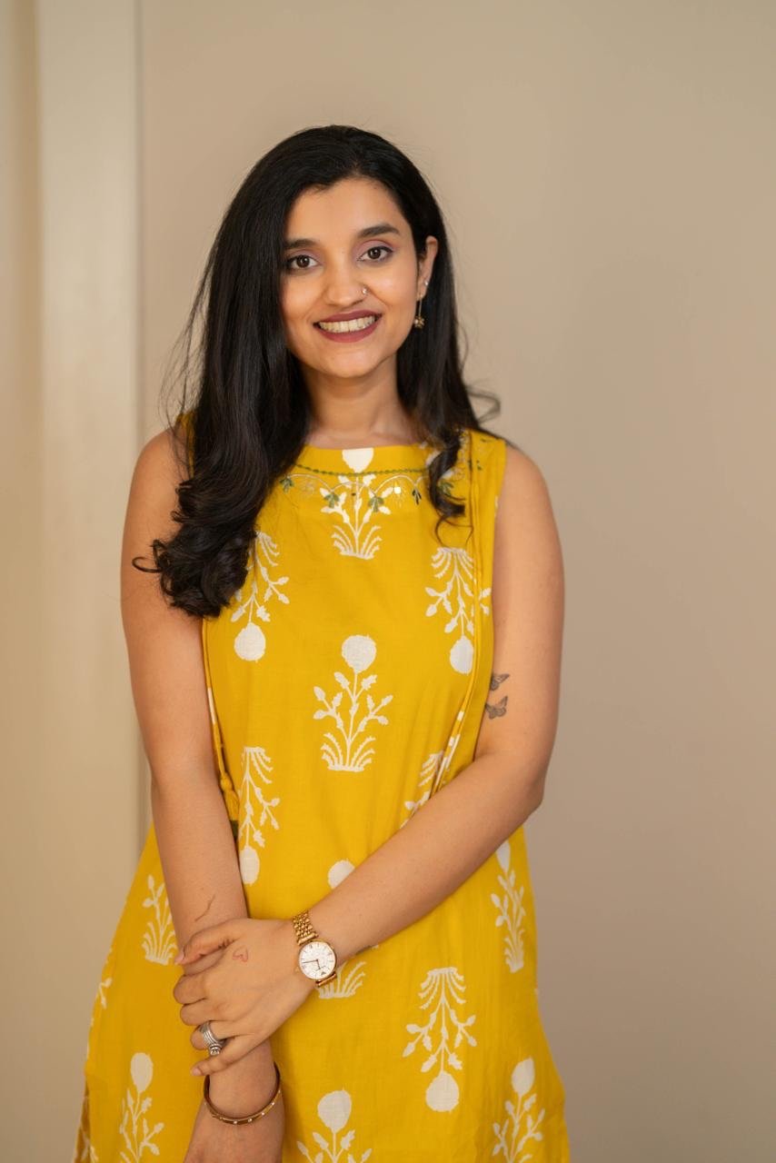Bani Boota Sleeveless Pant Set- Yellow