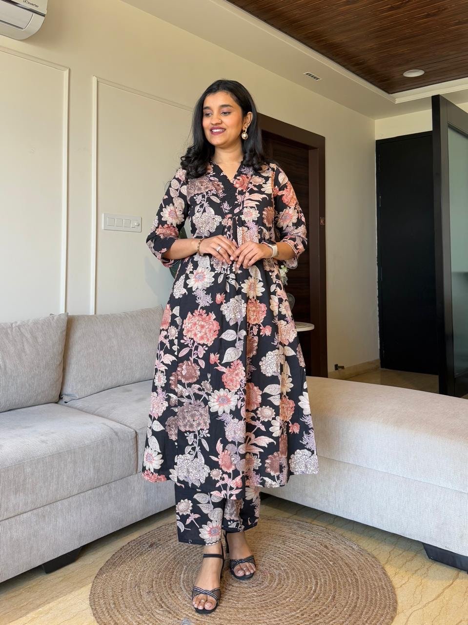 Sirsa Cotton Coord Set- Night Florals