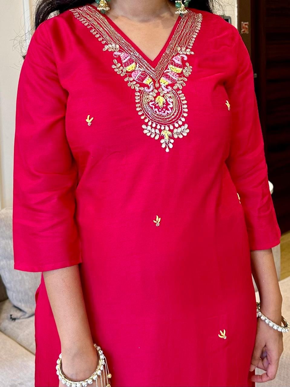 Ambrai Chanderi Contrast Set