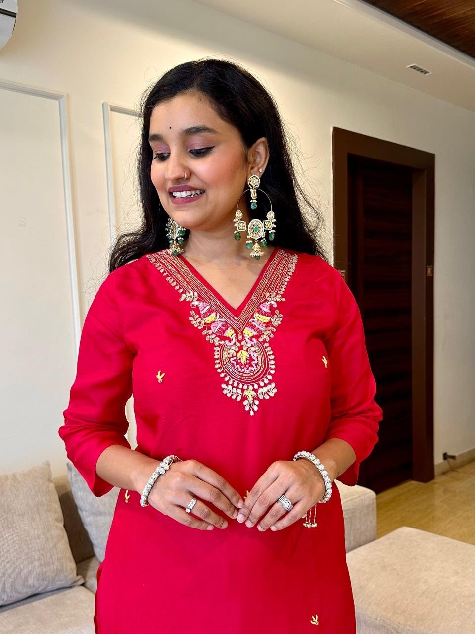 Ambrai Chanderi Contrast Set