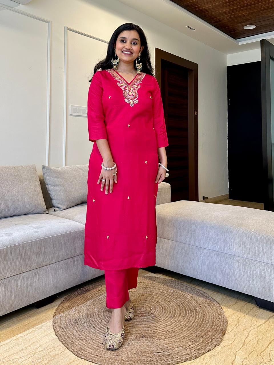 Ambrai Chanderi Contrast Set