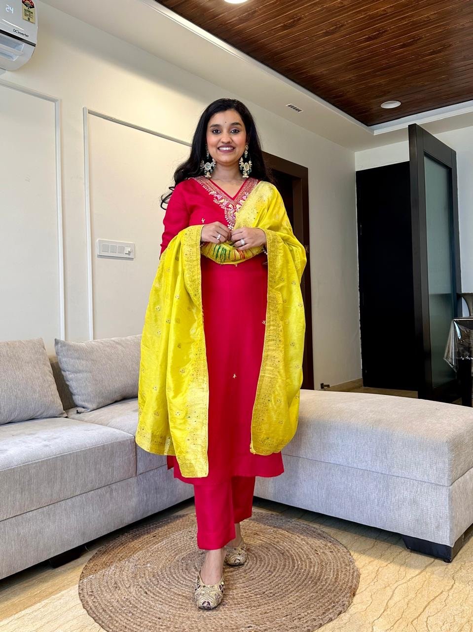 Ambrai Chanderi Contrast Set