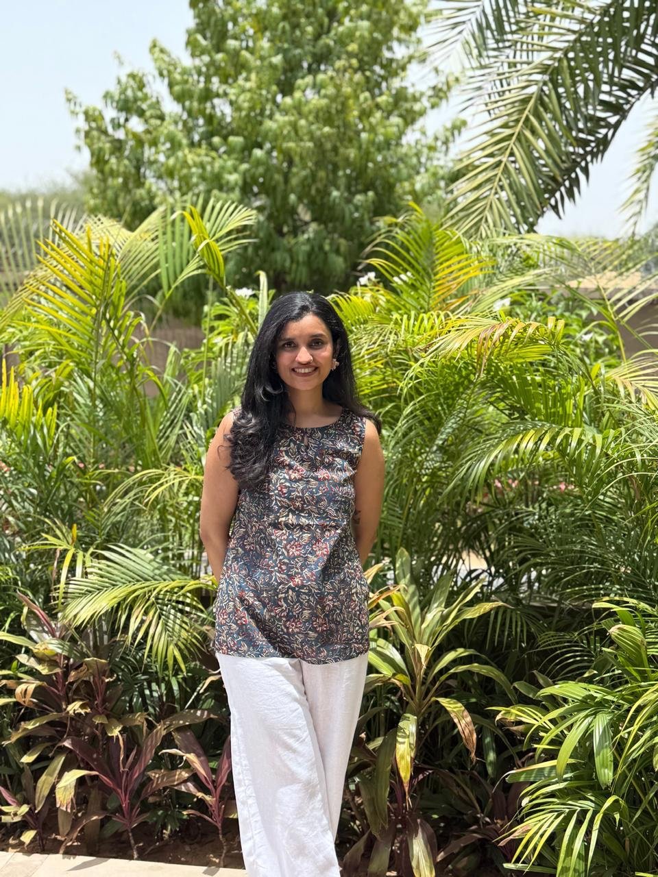 Lily 2.0 Sleeveless Cotton Top- Ajrakh